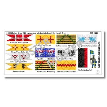 1:72 Medieval 100 Years War - Crecy Luxembourg Knights Flags / Banner # 11 TSF-170