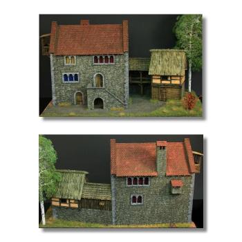 Green-Line: GL-GEB-015+016 Romanisches Haus incl. Anbau, 1:72