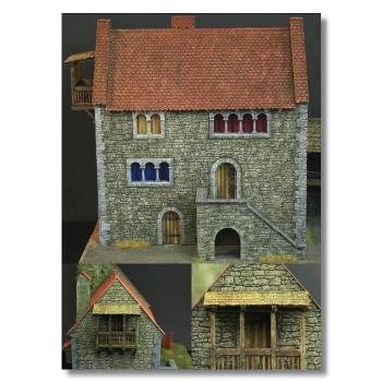 Green-Line: GL-GEB-015+016 Romanesques House with growing, 1:72