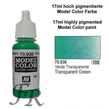 Vallejo Model Color - 188 Transparent Green, 17 ml (70.936)