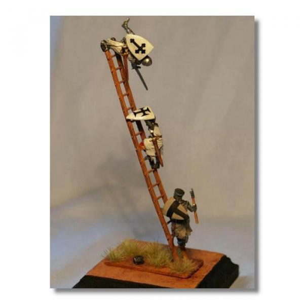 Valdemar-Miniatures: VM023 Small siege ladder w. crew 1:72