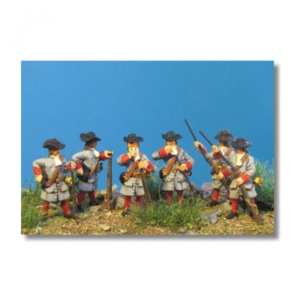 Germania Figuren: Kaiserliche Musketiere - ladend 1:72