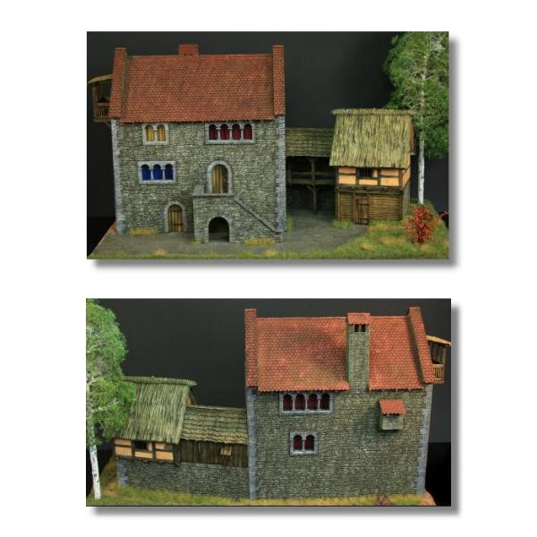 Green-Line: GL-GEB-015+016 Romanesques House with growing, 1:72