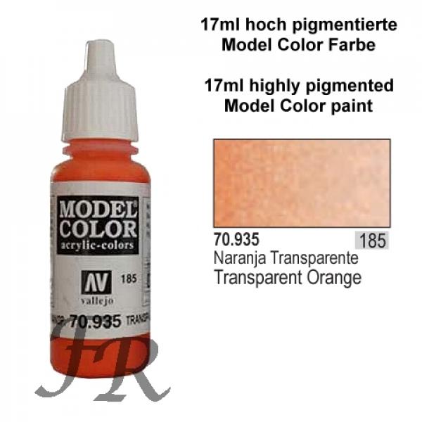 Vallejo Model Color - 185 Transparent Orange, 17 ml (70.935)