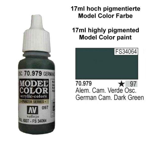 Vallejo Model Color -097 Braungrün (German Camo Dark Green), 17 ml (70.979)